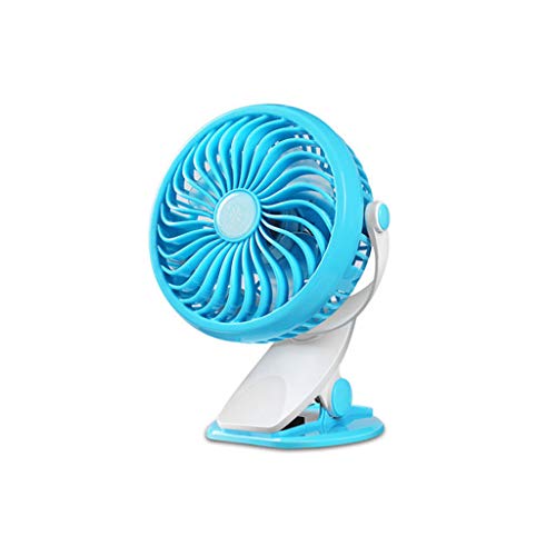 BFQY Fan Cooling Mini Rechargeable Clip Desktop Desktop Small Fan Student Office Dorm Bed Silence (Color : Sky Blue) - B07GTW93JD